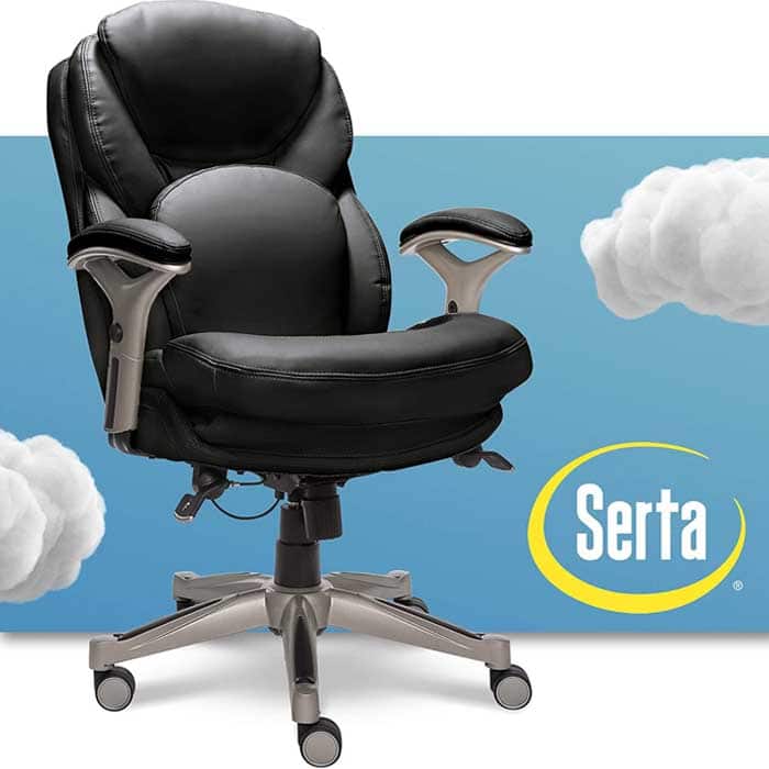 Serta Ergonomic Executive Office Motion Technology Adjustable Mid Back Desk Chair with Lumbar Support