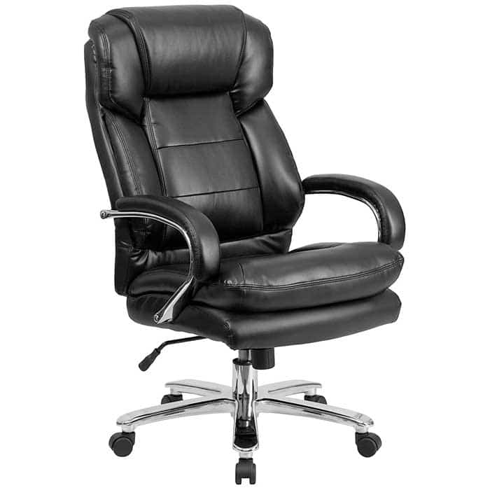 Flash Furniture Big Tall Office Chair Black Leather Swivel Executive Desk Chair with Wheels
