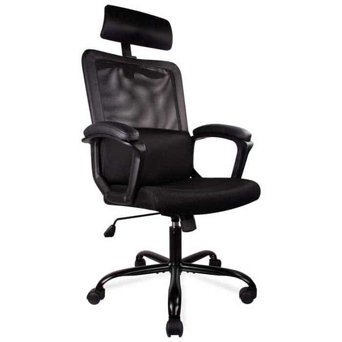 Smugdesk Office Chair High Back Ergonomic Mesh Desk Office Chair with Padding Armrest and Adjustable Headrest