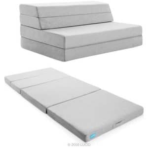 Lucid LU04TXFSGF2 4" Folding Mattress & Sofa with Removable Indoor/Outdoor Fabric Cover, Twin X-Large