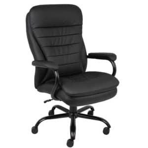 Boss Office Products Heavy Duty Double Plush LeatherPlus Chair with 350lbs Weight Capacity